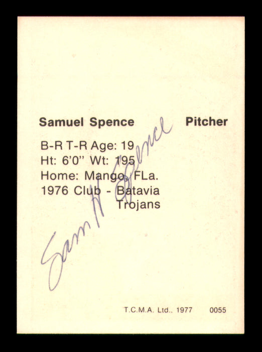 Samuel Sam Spence Autographed 1977 TCMA Rookie Card Waterloo Indians