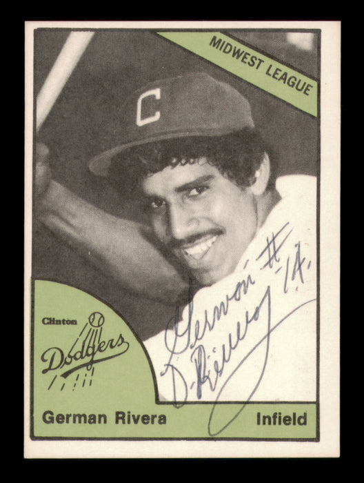 German Rivera Autographed 1978 TCMA Rookie Card #400 Clinton Dodgers