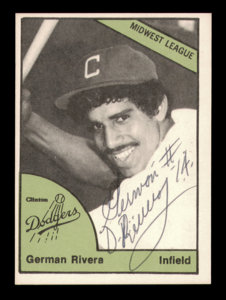 German Rivera Autographed 1978 TCMA Rookie Card #400 Clinton Dodgers