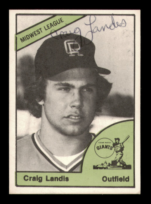 Craig Landis Autographed 1978 TCMA Rookie Card #242 Cedar Rapids Giants