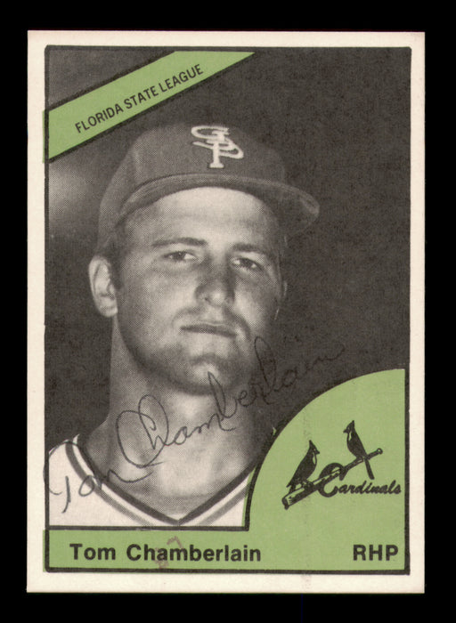 Tom Chamberlain Autographed 1978 TCMA Rookie Card #95 St. Petersburg Cardinals