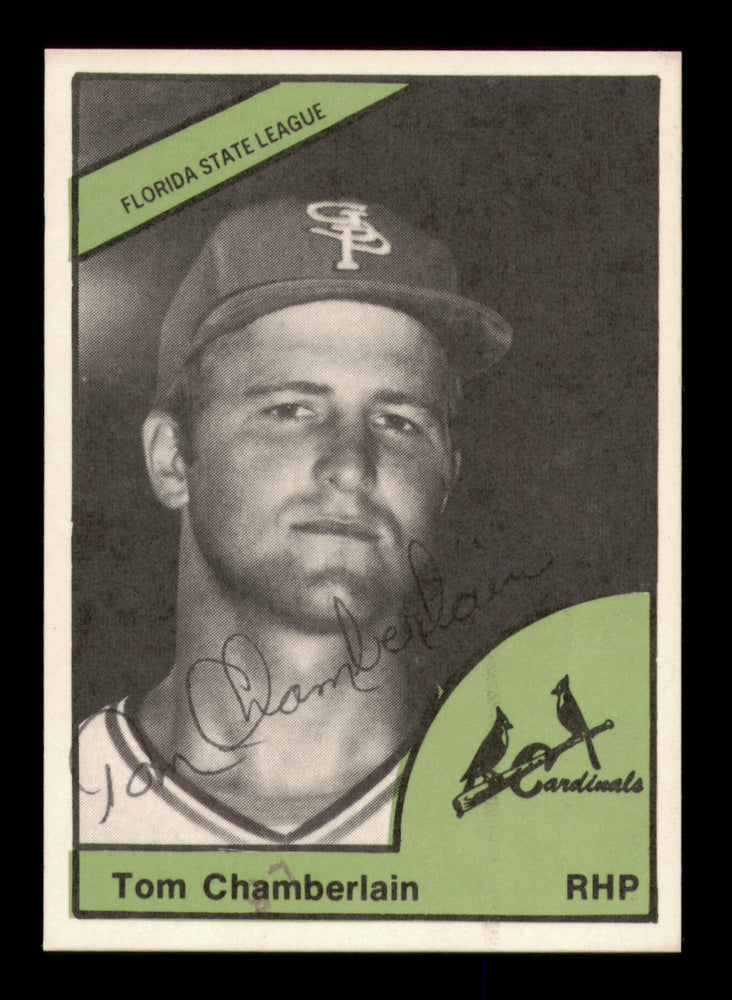 Tom Chamberlain Autographed 1978 TCMA Rookie Card #95 St. Petersburg Cardinals