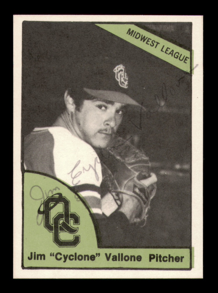 Jim "Cyclone" Vallone Autographed 1978 TCMA Rookie Card #270 Quad City Angels