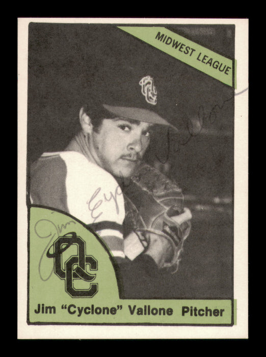 Jim "Cyclone" Vallone Autographed 1978 TCMA Rookie Card #270 Quad City Angels