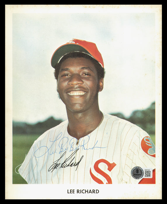 Lee "Bee Bee" Richard Autographed 8x10 Team Issued Photo Chicago White Sox Beckett BAS QR #BM37446