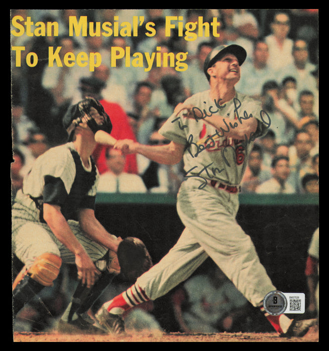 Stan Musial Autographed 8x8 Magazine Page Photo St. Louis Cardinals "To Dick" Beckett BAS QR #BM37526