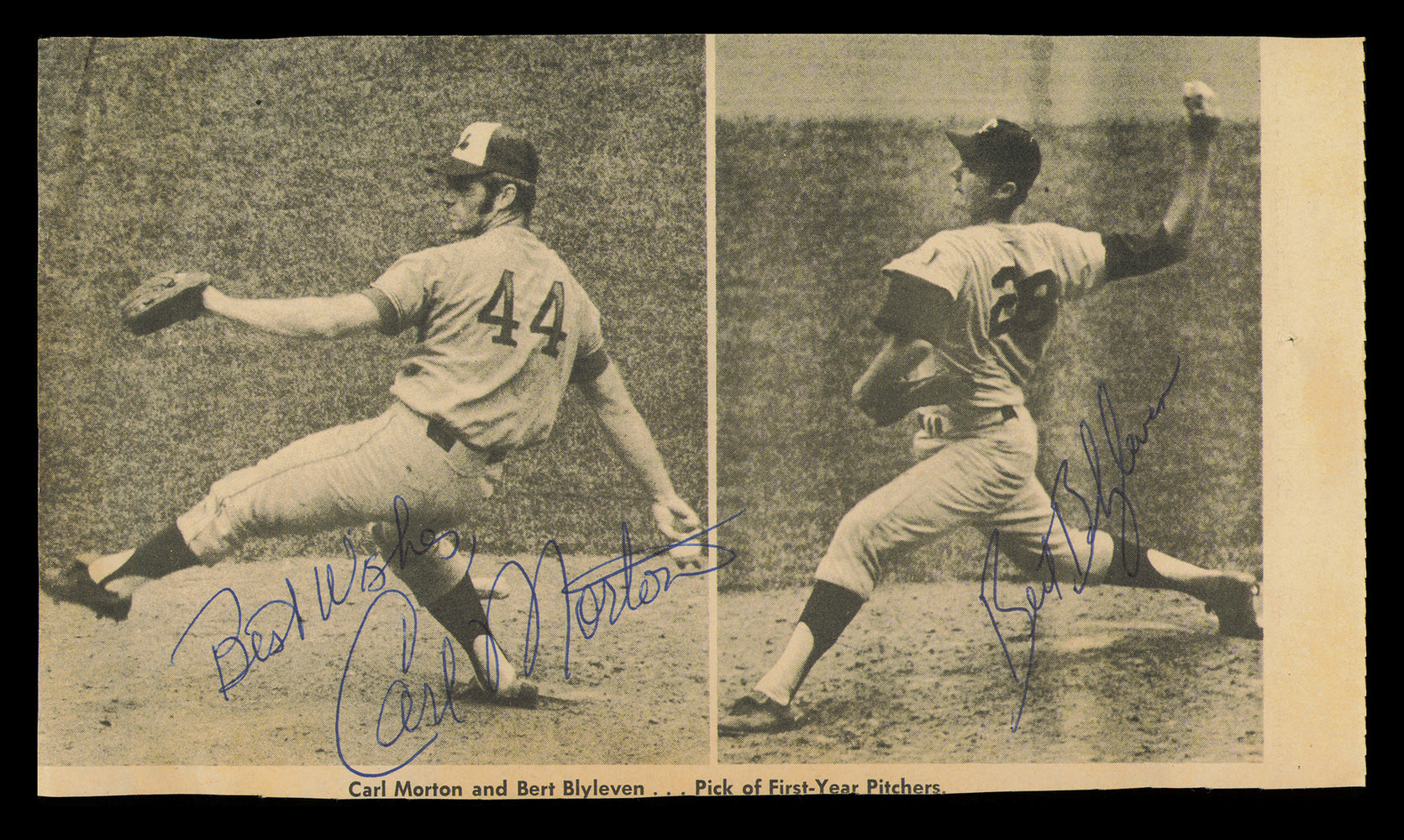 Bert Blyleven & Carl Morton Autographed 9x5 Magazine Page Photo "Best Wishes"