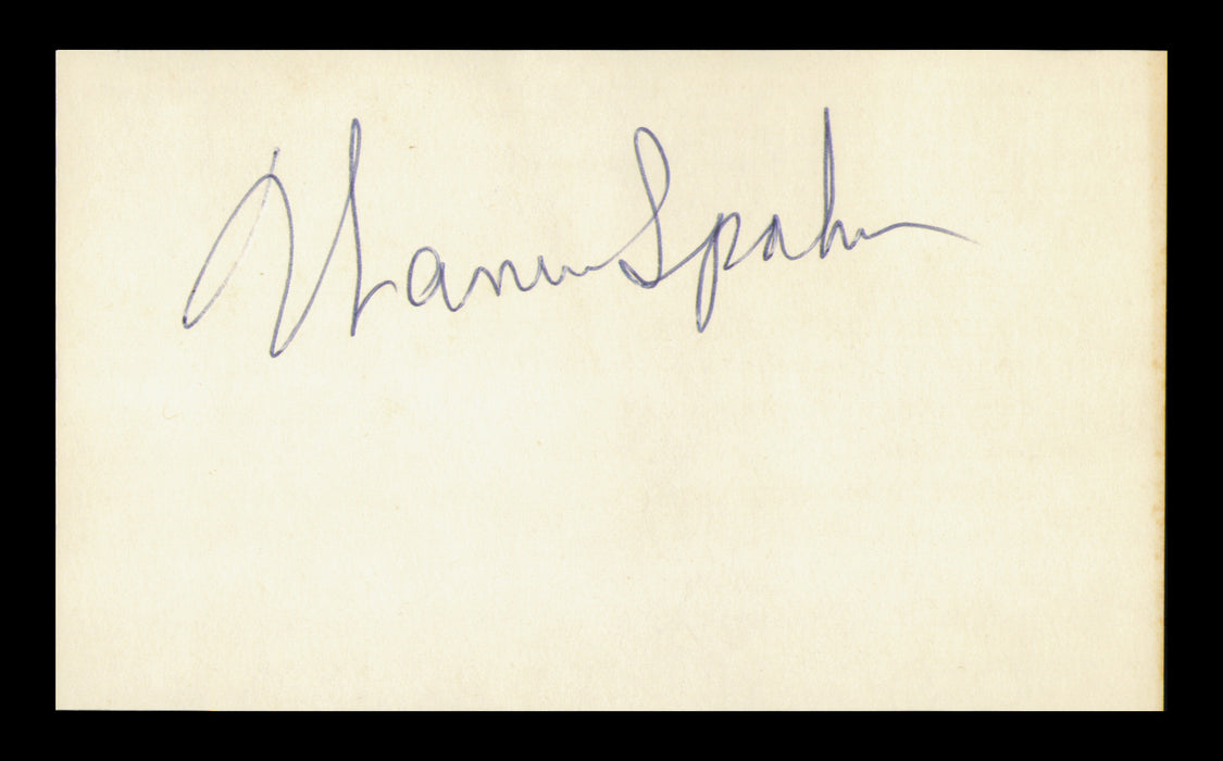 Warren Spahn Autographed 3x5 Cut Milwaukee Braves