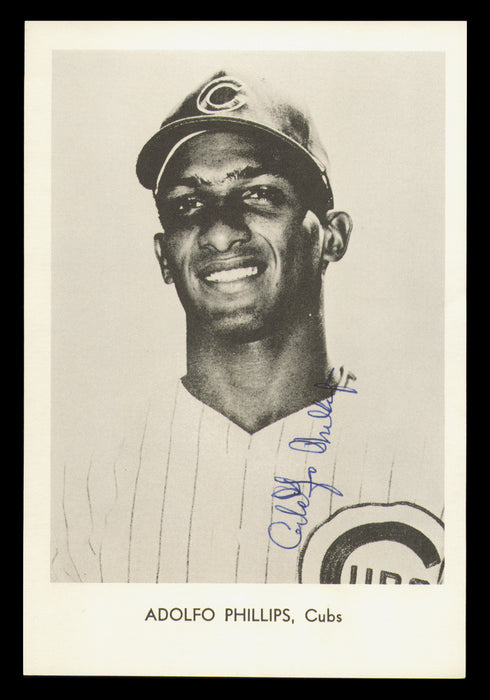 Adolfo Phillips Autographed 5x7 Team Issued Photo Chicago Cubs