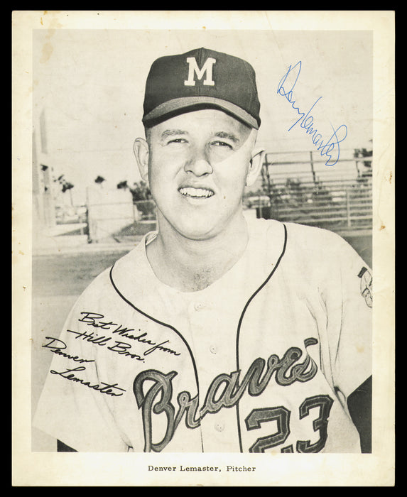 Denver LeMaster Autographed 8.5x10.5 Photo Milwaukee Braves
