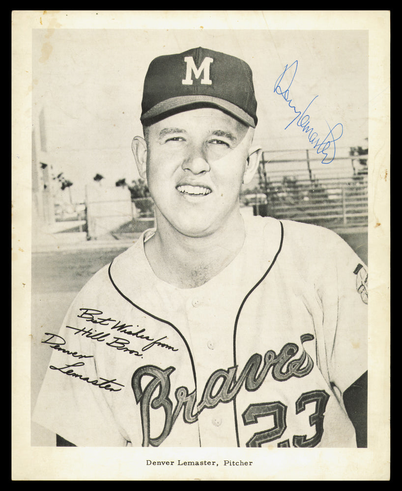 Denver LeMaster Autographed 8.5x10.5 Photo Milwaukee Braves