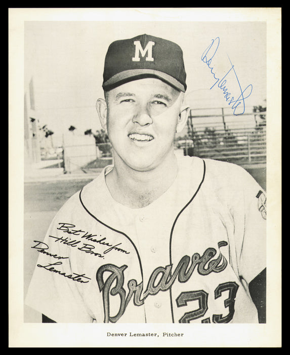 Denver LeMaster Autographed 8.5x10.5 Photo Milwaukee Braves