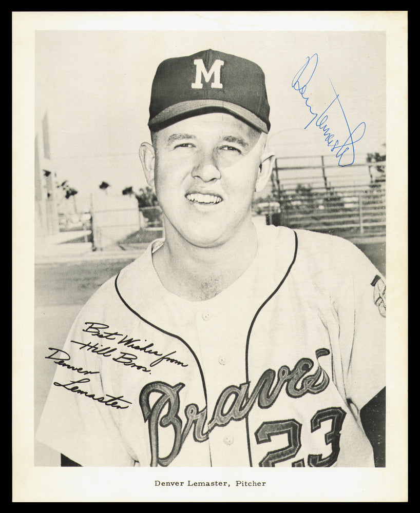 Denver LeMaster Autographed 8.5x10.5 Photo Milwaukee Braves
