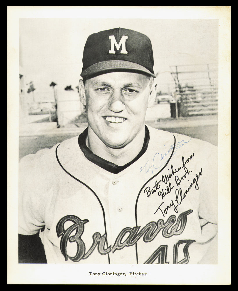 Tony Cloninger Autographed 8.5x10.5 Photo Milwaukee Braves