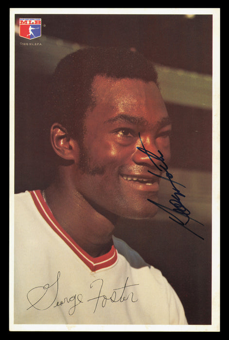 George Foster Autographed 6x9 Team Issued Photos Cincinnati Reds 1976