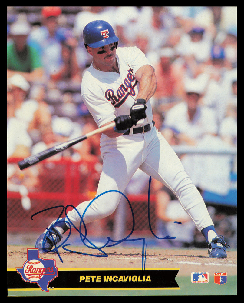 Pete Incaviglia Autographed 8x10 Photo Texas Rangers