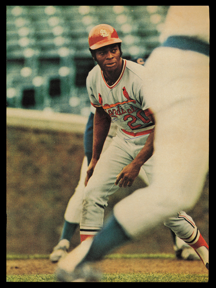 Lou Brock Autographed 8x11 Magazine Page Photo St. Louis Cardinals
