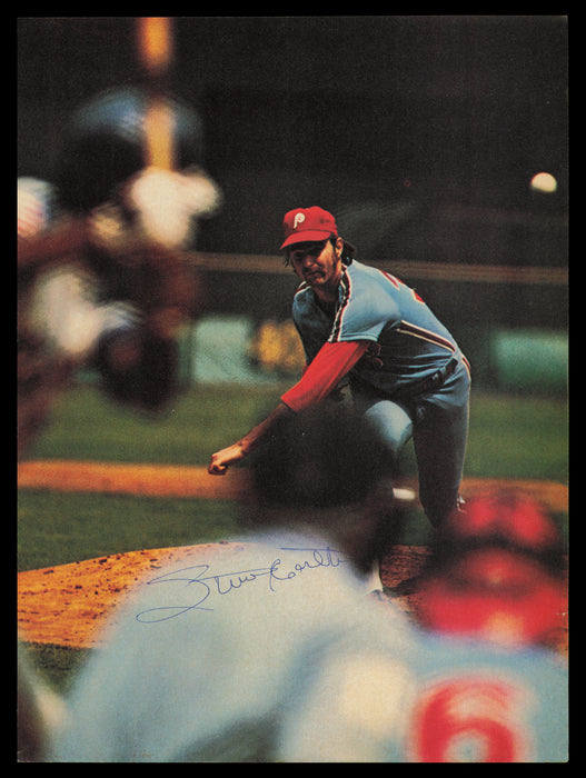 Steve Carlton Autographed 8.5x11 Magazine Page Photo Philadelphia Phillies Vintage Signature