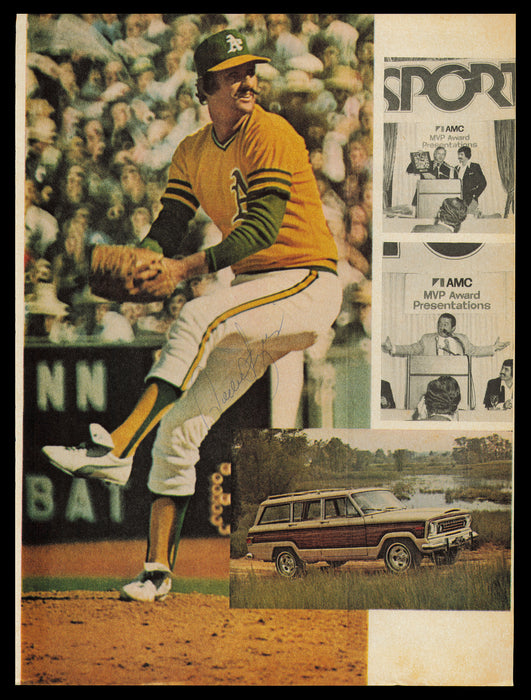 Rollie Fingers Autographed 8.5x11.5 Magazine Page Photo Oakland A's