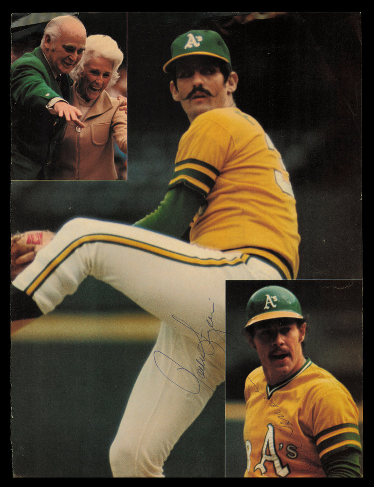 Rollie Fingers & Gene Tenace Autographed 8.5x11.5 Magazine Page Photo Oakland A's