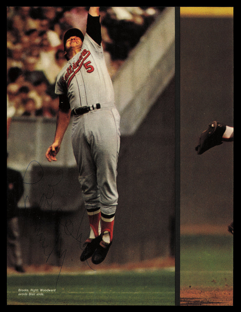 Brooks Robinson & Frank Quilici Autographed 8x11 Magazine Page Photo Baltimore Orioles