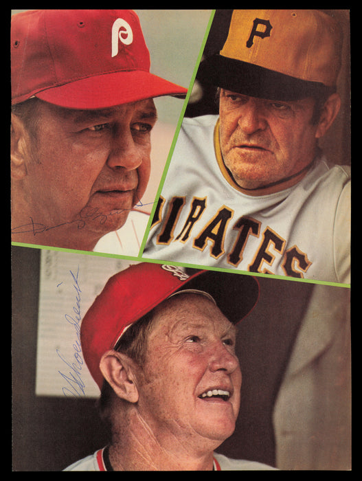 Red Schoendienst & Danny Ozark Autographed 8.5x11.5 Magazine Page Photo