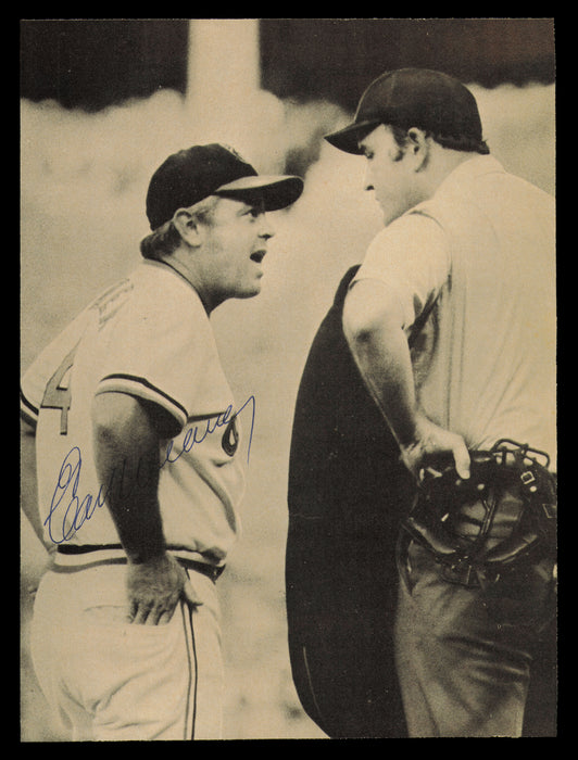 Earl Weaver Autographed 7x9 Magazine Page Photo Baltimore Orioles