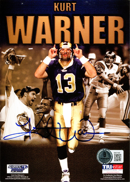 Kurt Warner Autographed 5x7 Photo St. Louis Cardinals Beckett BAS QR