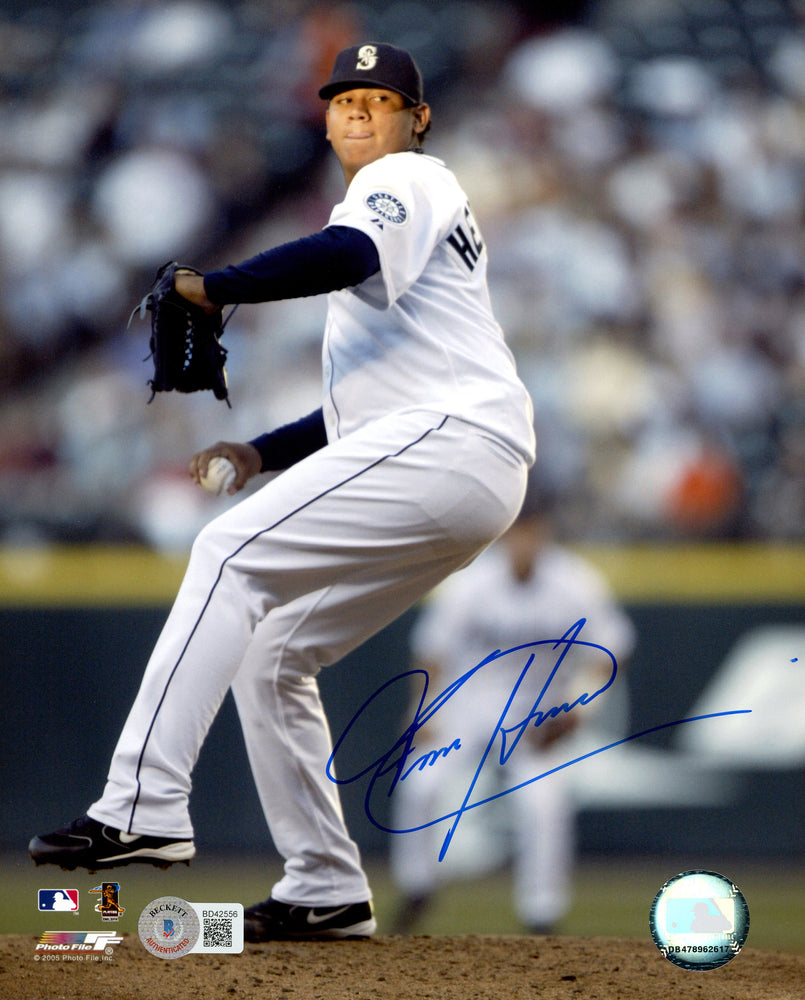 Felix Hernandez Autographed 8x10 Photo Seattle Mariners Beckett BAS QR