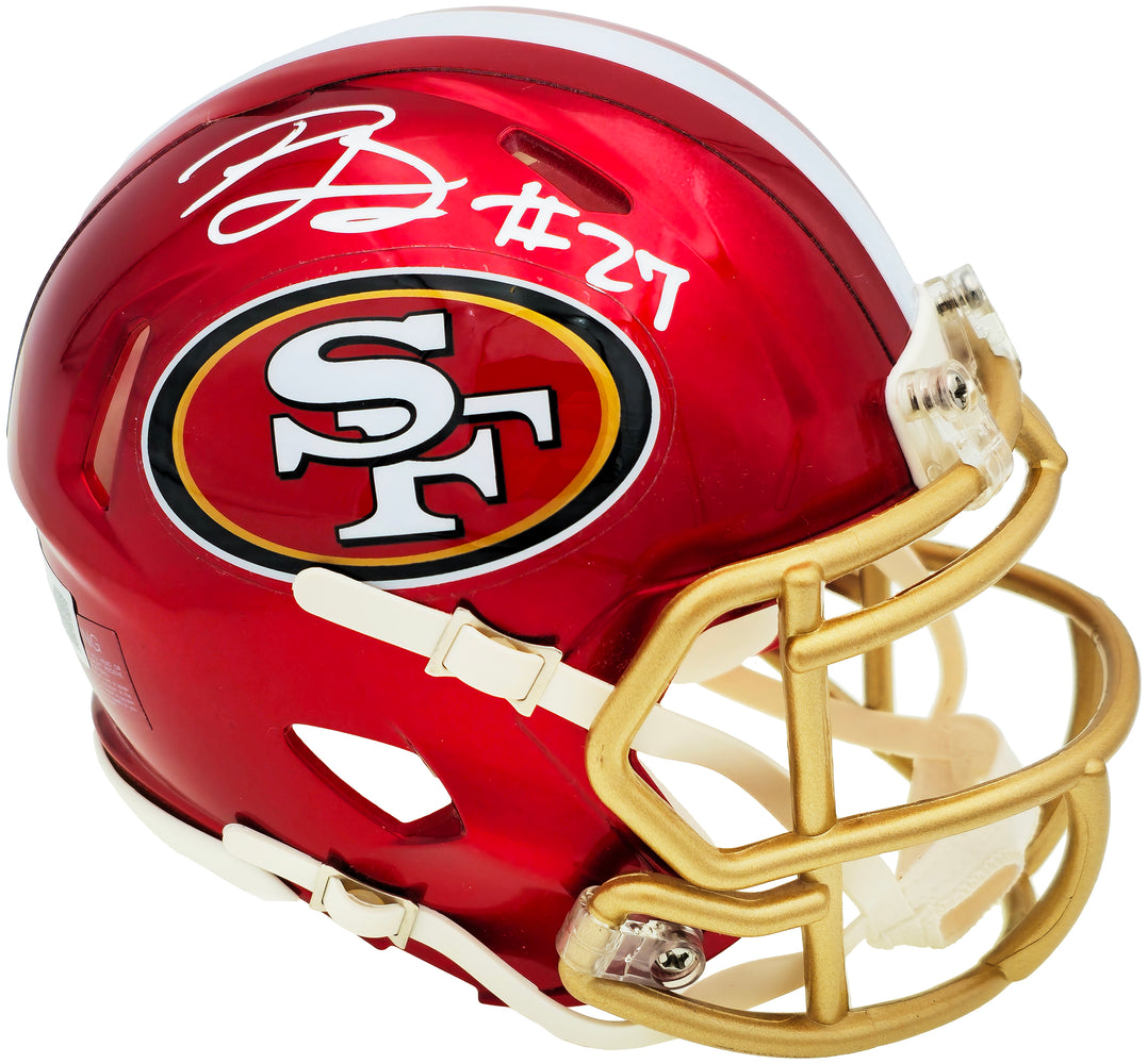 Ji'Ayir Brown Autographed San Francisco 49ers Flash Red Speed Mini Helmet Beckett BAS Witness
