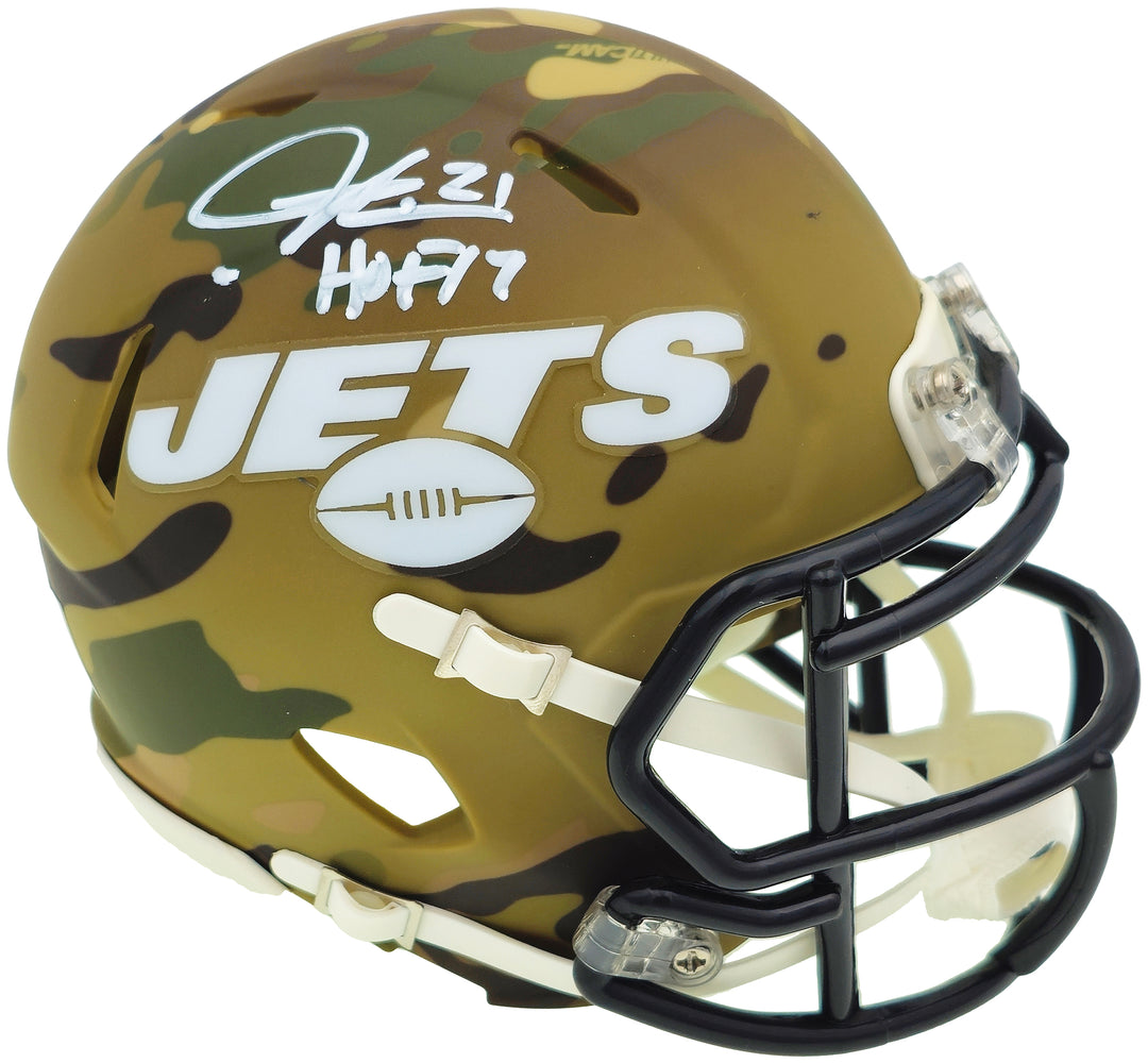 LaDainian Tomlinson Autographed New York Jets Camo Speed Mini Helmet "HOF 17" Beckett BAS Witness
