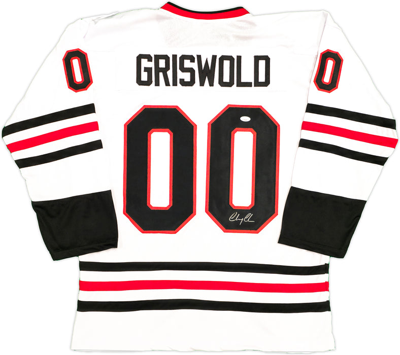 Christmas Vacation Chevy Chase Autographed White Jersey JSA