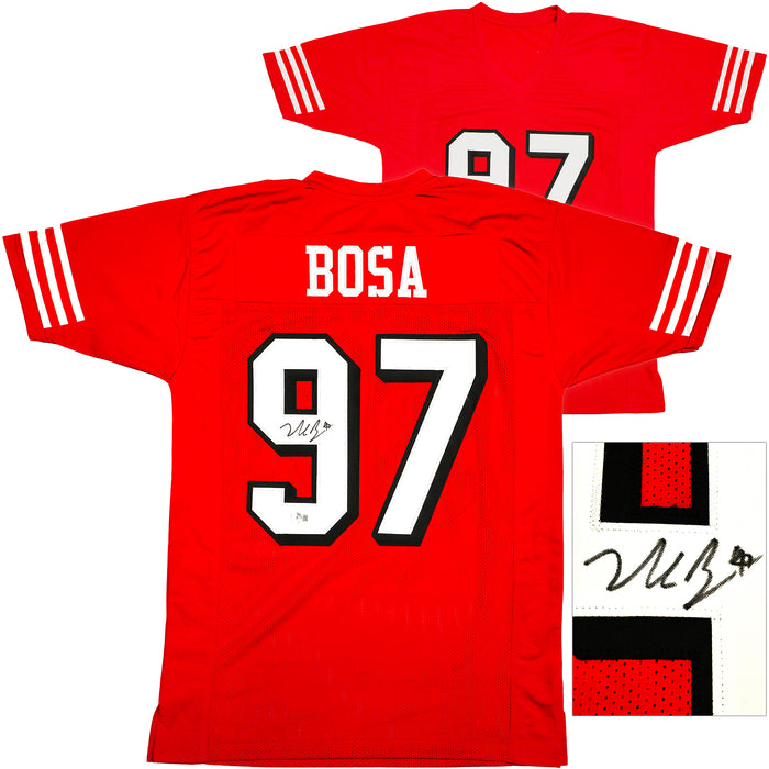 San Francisco 49ers Nick Bosa Autographed Red Jersey Beckett BAS Witness