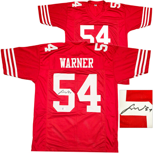 San Francisco 49ers Fred Warner Autographed Red Jersey Beckett BAS Witness