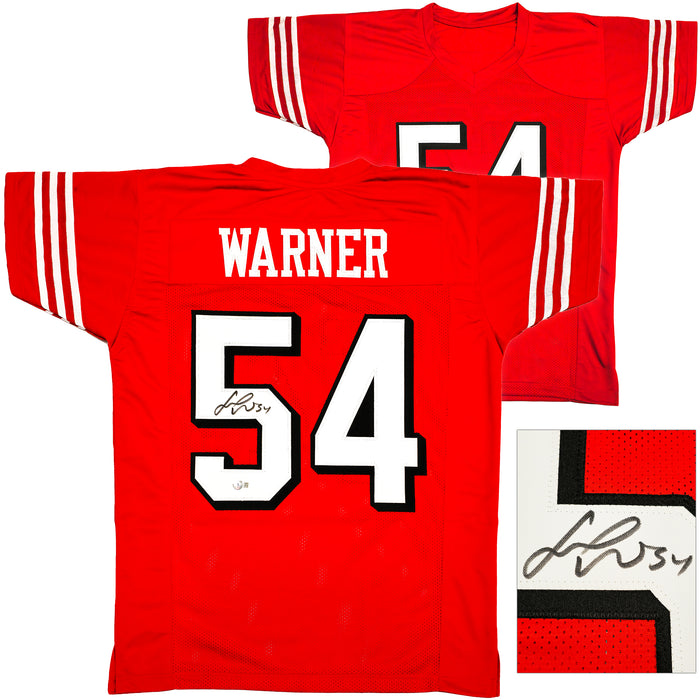 San Francisco 49ers Fred Warner Autographed Red Jersey Beckett BAS Witness