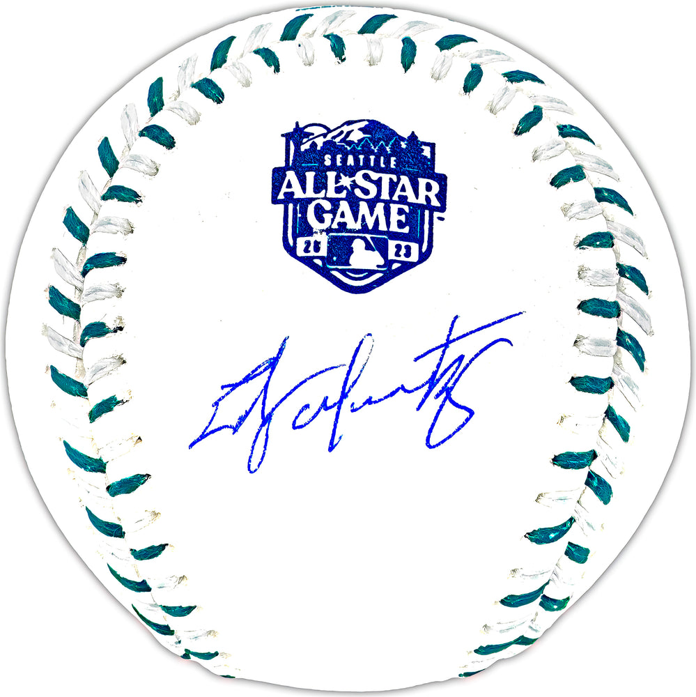 Edgar Martinez Autographed Official 2023 All Star Game Logo Game Baseball Seattle Mariners Beckett BAS Witness