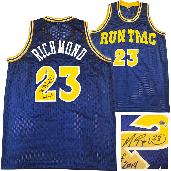 Golden State Warriors Mitch Richmond Autographed Blue Jersey "HOF 2014" Beckett BAS Witness