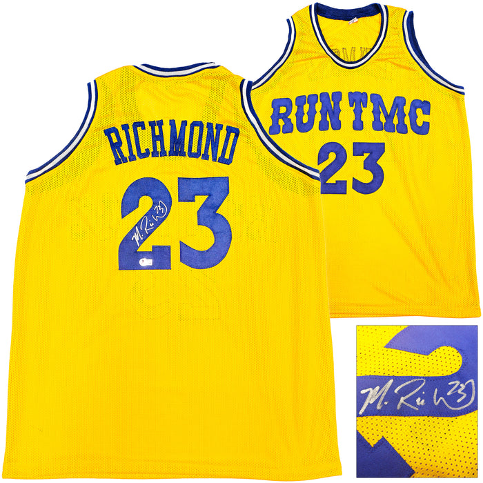 Golden State Warriors Mitch Richmond Autographed Yellow Jersey Beckett BAS Witness