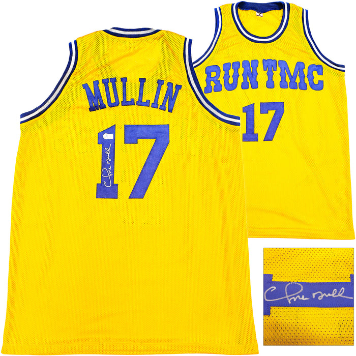 Golden State Warriors Chris Mullin Autographed Yellow Jersey Beckett BAS Witness