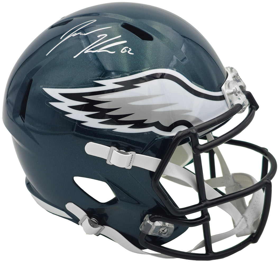 Jason Kelce Autographed Philadelphia Eagles Green Full Size Replica Speed Helmet Beckett BAS QR