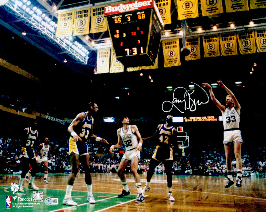 Larry Bird Autographed 16x20 Photo Boston Celtics Beckett BAS Witness