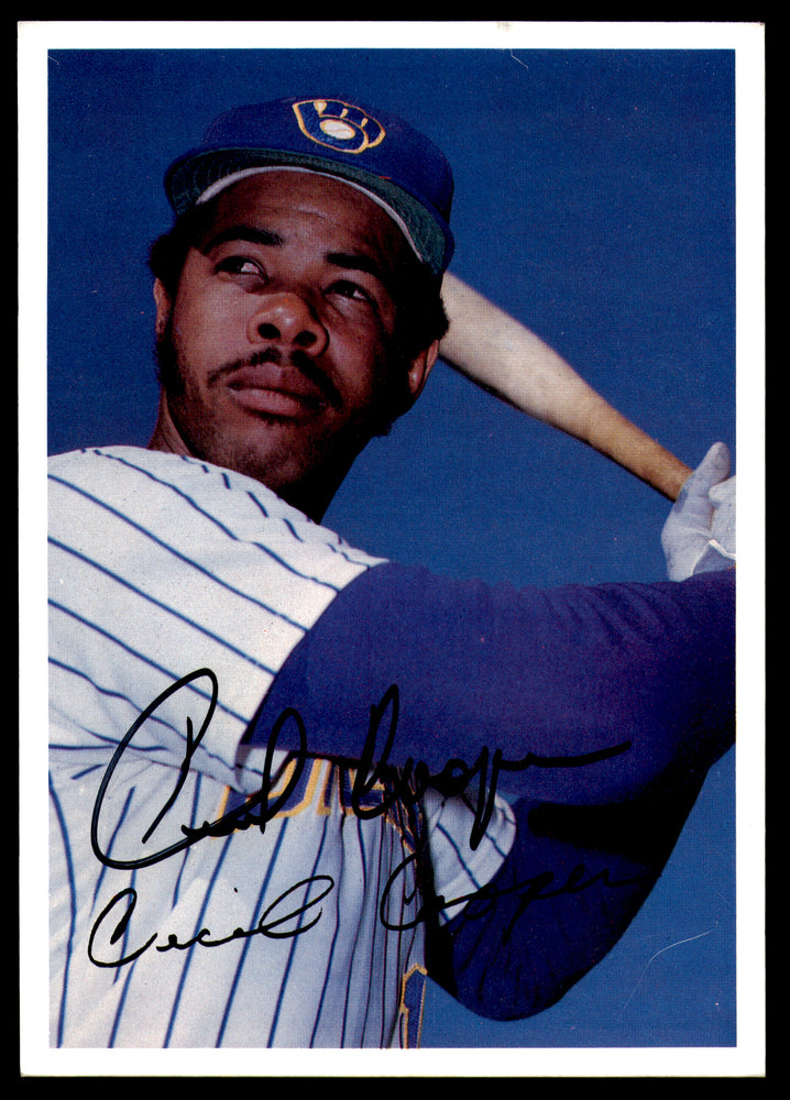 Cecil Cooper Autographed 1981 Topps Super Card Milwaukee Brewers
