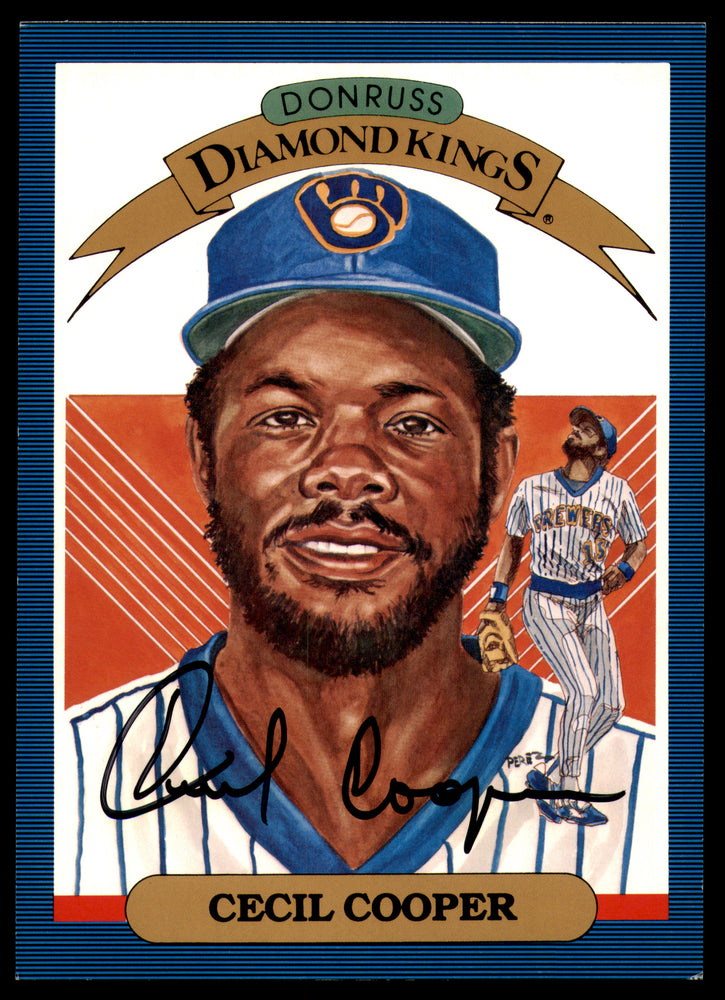 Cecil Cooper Autographed 1986 Donruss 5x7 Diamond Kings Card #7 Milwaukee Brewers