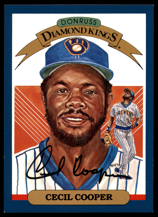 Cecil Cooper Autographed 1986 Donruss 5x7 Diamond Kings Card #7 Milwaukee Brewers