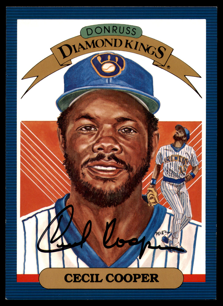 Cecil Cooper Autographed 1986 Donruss 5x7 Diamond Kings Card #7 Milwaukee Brewers