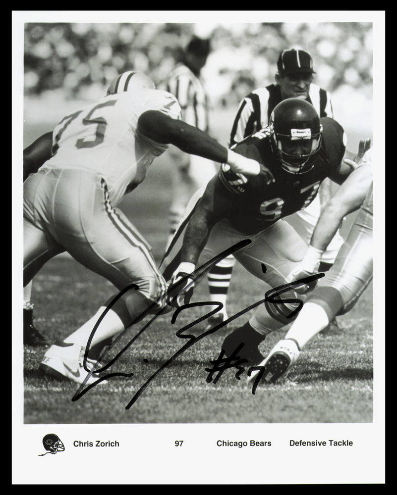 Chris Zorich Autographed 8x10 Photo Chicago Bears