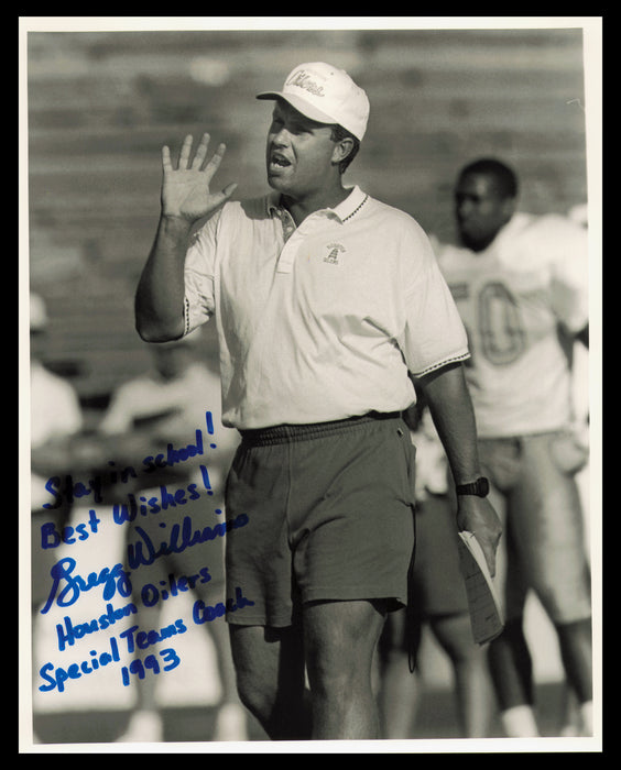 Gregg Williams Autographed 8x10 Photo Houston Oilers "Best Wishes"