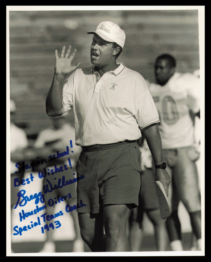 Gregg Williams Autographed 8x10 Photo Houston Oilers "Best Wishes"