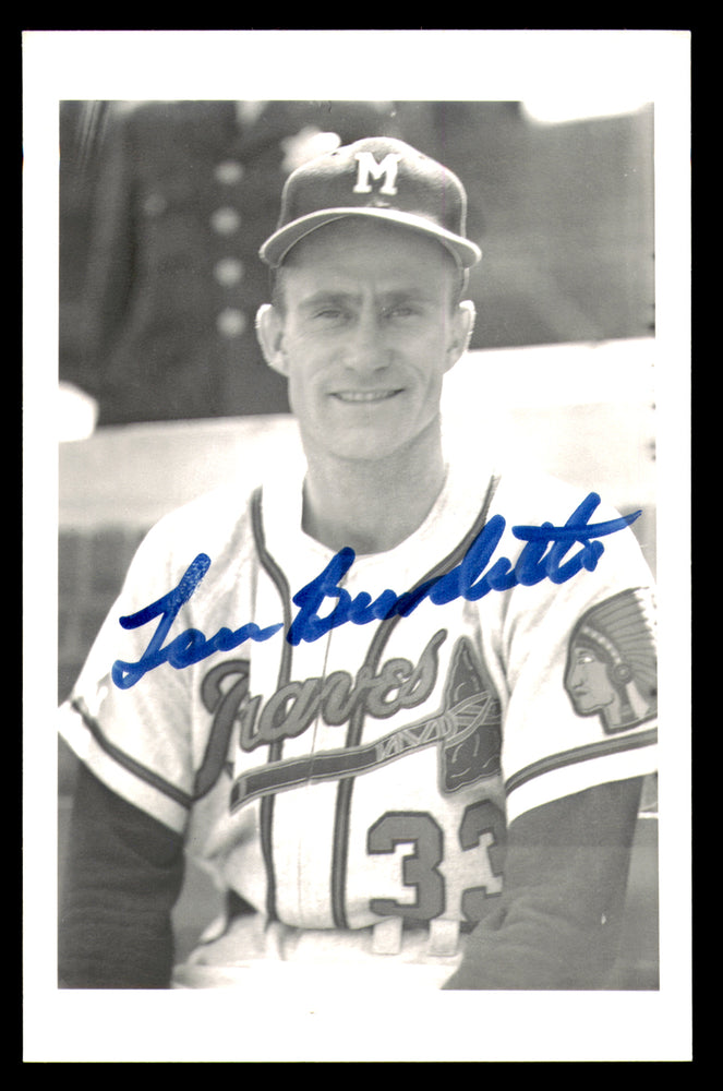 Lou Burdette Autographed 3.5x5.5 Postcard Milwaukee Braves