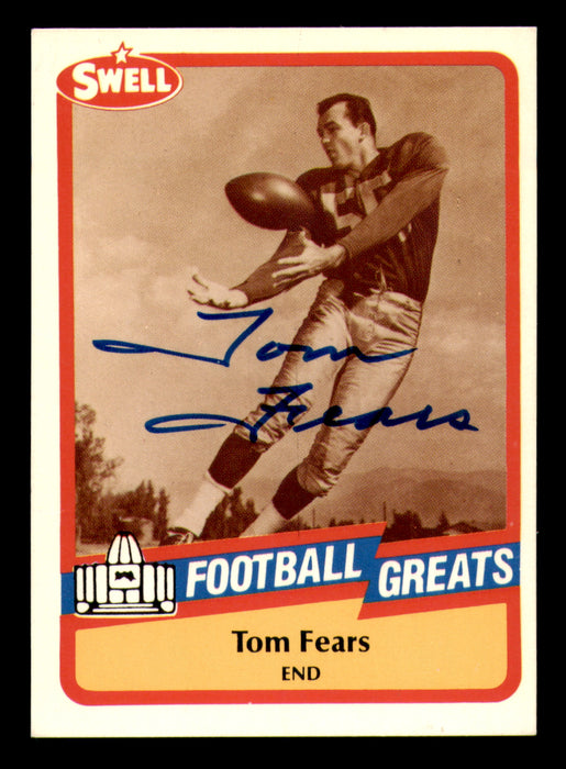 Tom Fears Autographed 1989 Swell Card #50 Los Angeles Rams JSA #DD60075
